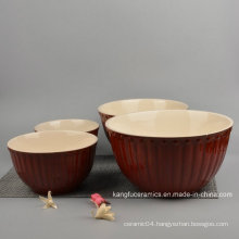 4PCS Colored Glazed Ceramic Dinnerware Bowl